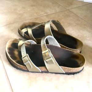 Gold Arizona Birkenstocks size 39